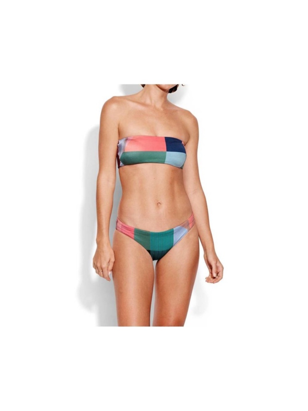 NWT Seafolly Colorblock Bandeau Bikini Set - Multicolor